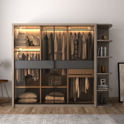 Lemari Pakaian Sliding Door Portable Lemari Pakaian Mewah Modern