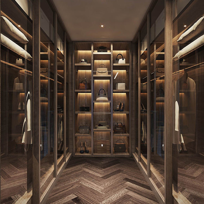 Pintu Kaca Pabrik Foshan Walk In Closet, Lemari Kayu Lemari Portabel