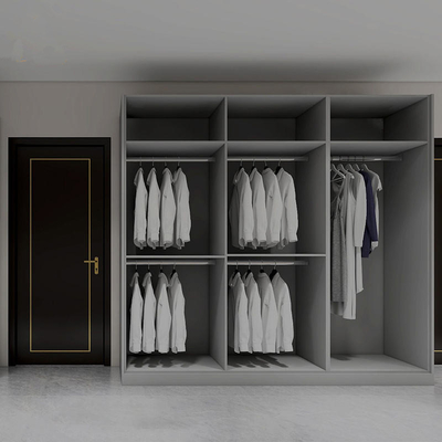 Kamar Tidur Mebel Kayu Modern Set Walk In Closet, Lemari Pakaian Gloss Tinggi Kustom