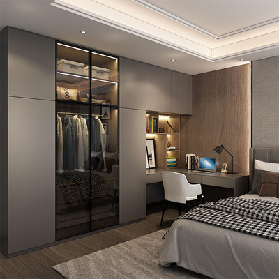 Desain Disesuaikan Kabinet Lemari Kayu, Lemari Pakaian Melamin MDF