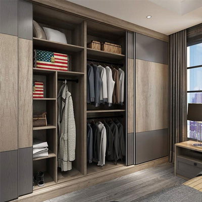 Desain Disesuaikan Kabinet Lemari Kayu, Lemari Pakaian Melamin MDF