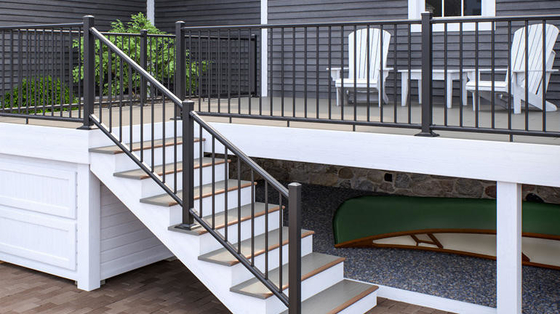 Stainless Cable Metal Stairs Balustrade Balcony Railing Pagar Aluminium