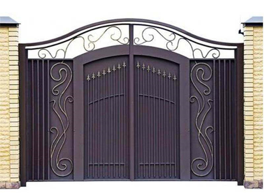 Gerbang Utama Besi Tempa Rumah Modern, Pintu Depan Besi Tempa Desain Baru