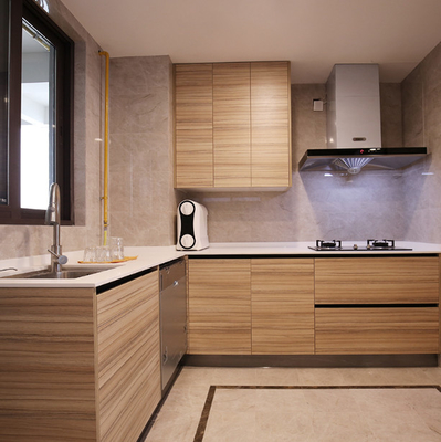 Mebel Kayu Solid Dilengkapi Lemari Dapur Bahan Kayu Lapis / MDF