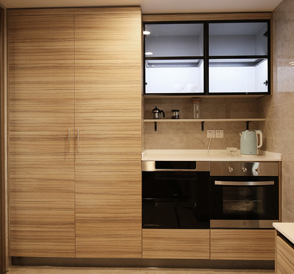 Mebel Kayu Solid Dilengkapi Lemari Dapur Bahan Kayu Lapis / MDF