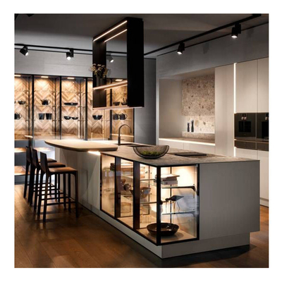 Furnitur Rumah Kustom Terbaru Quartz Jati Modern Kitchen Cabinet Lacquer Finish