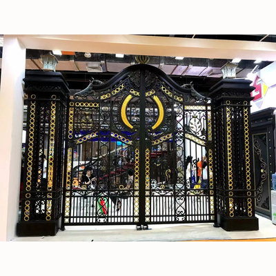 OEM ODM Gerbang Utama Besi Tempa Desain Baru Pintu Keamanan Dan Pagar
