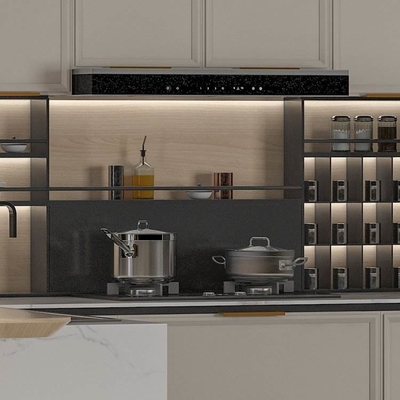 Gaya Mewah Stainless Steel Lemari Dapur Siap Pakai Gaya Minimalis