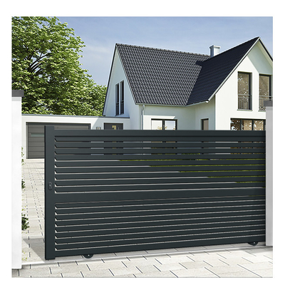Pintu Masuk Keamanan Sliding Driveway Gates, Desain Gerbang Utama Besi Tempa