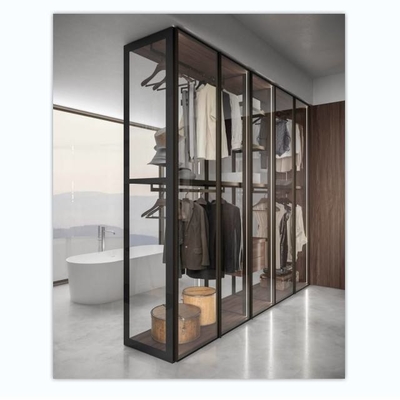 Perabot Rumah Kayu Lipat Mewah Antik Lemari Pakaian Gloss Tinggi Desain Cerdas