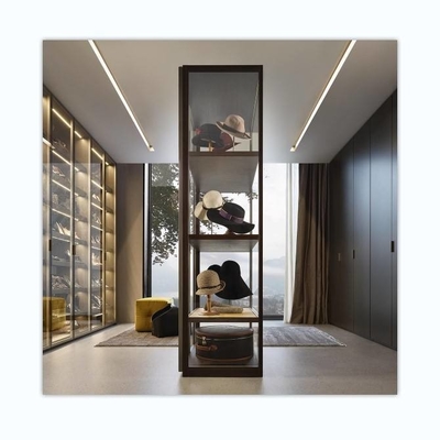 Perabot Rumah Kayu Lipat Mewah Antik Lemari Pakaian Gloss Tinggi Desain Cerdas