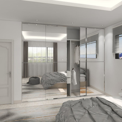 Rumah Kamar Tidur Sliding Mirror Door Lemari Pakaian Custom Double Locker Closet Furniture