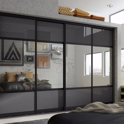 Rumah Kamar Tidur Sliding Mirror Door Lemari Pakaian Custom Double Locker Closet Furniture