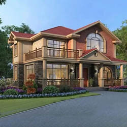 Desain Mewah Prefabricated Security Light Steel Frame House Prefab Villa Apartemen Portable