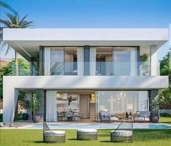 Desain Modern Rangka Baja Ringan Rumah Prefabrikasi Vila Prefab Mewah Dua Lantai