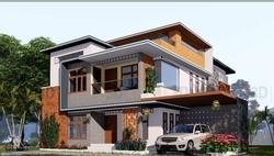 Desain Modern Rangka Baja Ringan Rumah Prefabrikasi Vila Prefab Mewah Dua Lantai