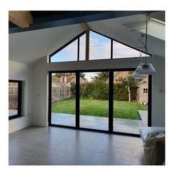 Jendela Panorama Gaya Amerika Dan Pintu Kaca Tempered Aluminium Jendela Gambar Tetap