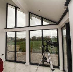 Jendela Panorama Gaya Amerika Dan Pintu Kaca Tempered Aluminium Jendela Gambar Tetap
