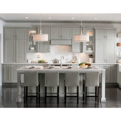 Siap Merakit Lemari Dapur Kayu Modular Gaya Shaker Putih Kayu Solid