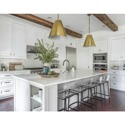 Siap Merakit Lemari Dapur Kayu Modular Gaya Shaker Putih Kayu Solid