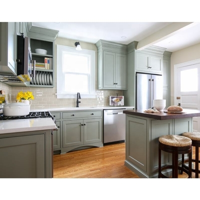 Siap Merakit Lemari Dapur Kayu Modular Gaya Shaker Putih Kayu Solid