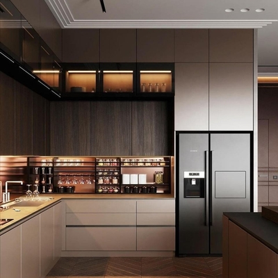 Memproduksi Lemari Dapur Modular Lacquer Gaya Eropa Modern