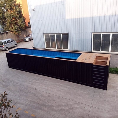 40FT Prefab Ukuran Disesuaikan Dan Kolam Renang Kontainer Warna Dengan Bahan Baja Dengan Sistem Listrik Dan Plumping