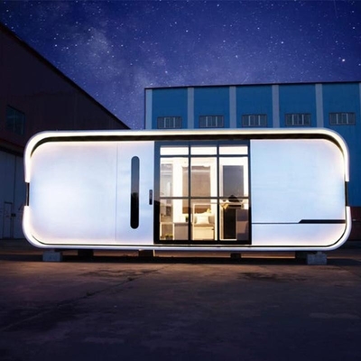 Struktur Baja Kaca Tempered Toko Bergerak Toko Rumah Pabrikan Modular Cafe Container Pod House