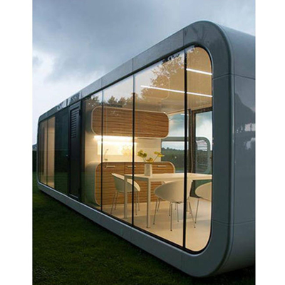 Perlindungan Matahari Kaca Warna Disesuaikan Struktur Baja Stabil Prefab Mobile Apple Cabin Dan Pod Container House