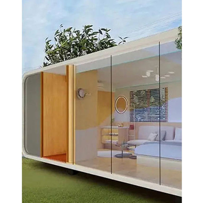 Perlindungan Matahari Kaca Warna Disesuaikan Struktur Baja Stabil Prefab Mobile Apple Cabin Dan Pod Container House