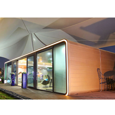 Perlindungan Matahari Kaca Warna Disesuaikan Struktur Baja Stabil Prefab Mobile Apple Cabin Dan Pod Container House
