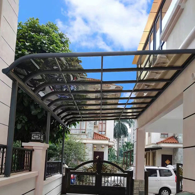 Aluminium Polycarbonate M Bentuk Warna Hitam atau Tempat Penampungan Carport Warna Disesuaikan untuk Garasi Rumah