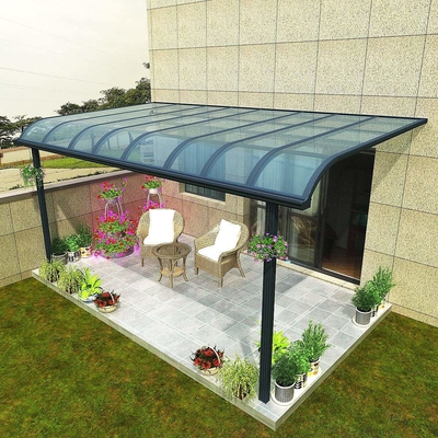 Aluminium Polycarbonate M Bentuk Warna Hitam atau Tempat Penampungan Carport Warna Disesuaikan untuk Garasi Rumah