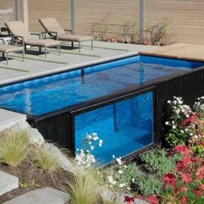 Ruang Struktur Baja Luar 20FT 40FT Kolam Renang Kontainer Prefabrikasi