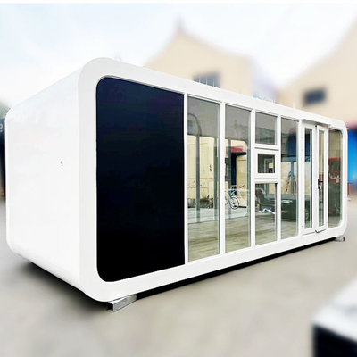 Luxury White Space Capsule Steel Prefab Home Apple Cabin Container Rumah untuk berkemah