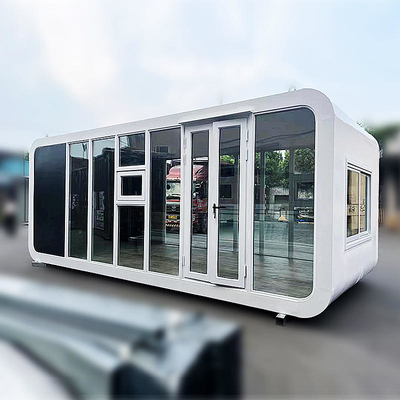 Luxury White Space Capsule Steel Prefab Home Apple Cabin Container Rumah untuk berkemah