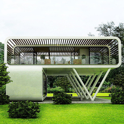 Luxury White Space Capsule Steel Prefab Home Apple Cabin Container Rumah untuk berkemah