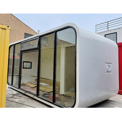 Luxury White Space Capsule Steel Prefab Home Apple Cabin Container Rumah untuk berkemah