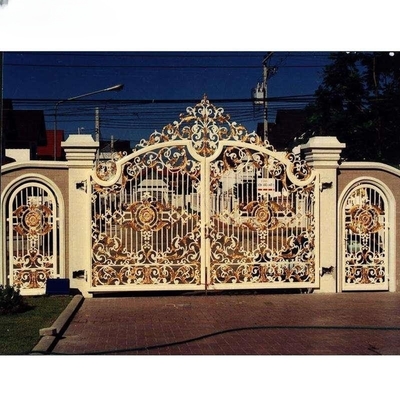 Desain pipa besi tempa antik mewah gerbang utama untuk taman rumah atau di luar ruangan