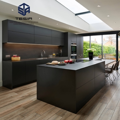 Lemari dapur modern mewah abu-abu berkilau harga murah Lemari kayu Lemari dapur