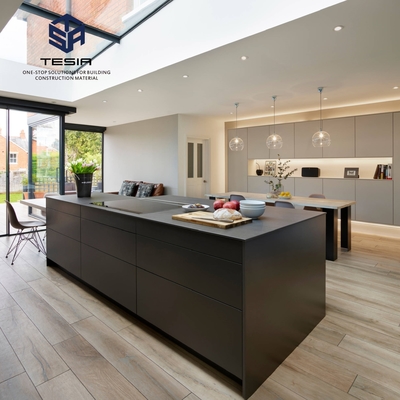 Lemari dapur modern mewah abu-abu berkilau harga murah Lemari kayu Lemari dapur