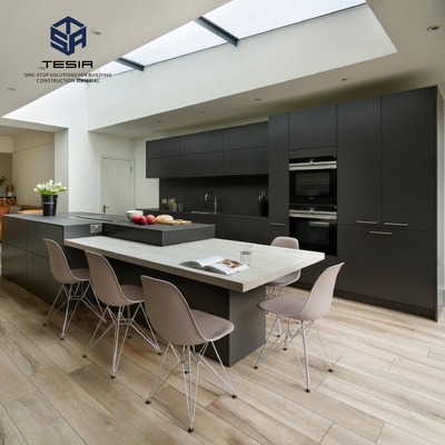 Lemari dapur modern mewah abu-abu berkilau harga murah Lemari kayu Lemari dapur