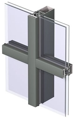Kuat Tahan Lama Aluminium Laminated Glass Curtain Dinding Isolasi Panas