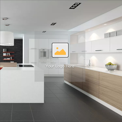 Veneer Kayu Lemari Dapur Modular Papan Melamin 18mm Lemari Marmer Atas