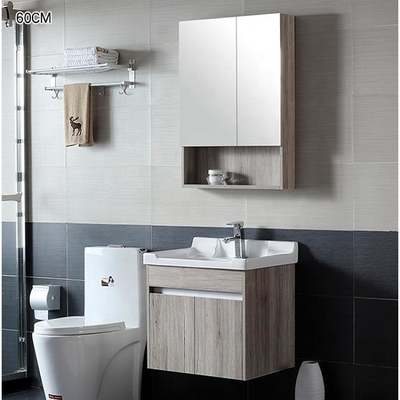 60*45*45cm Plywood Hotel Kamar Mandi Vanity Cabinet Dengan Kastor