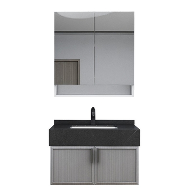 Lemari Kamar Mandi Disesuaikan LED Illuminated 16mm Particle Board Vanity