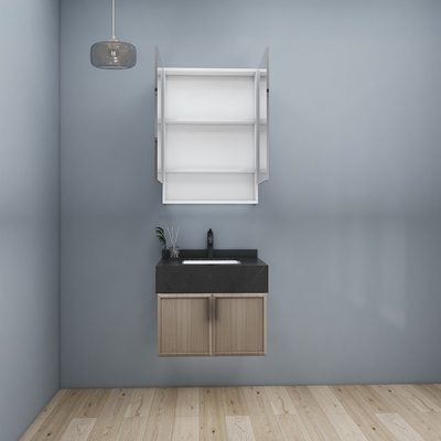 Lemari Kamar Mandi Disesuaikan LED Illuminated 16mm Particle Board Vanity