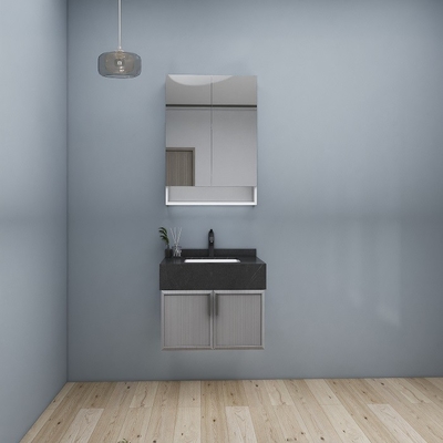 Lemari Kamar Mandi Disesuaikan LED Illuminated 16mm Particle Board Vanity