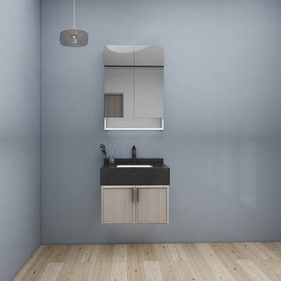 Lemari Kamar Mandi Disesuaikan LED Illuminated 16mm Particle Board Vanity