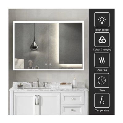 CE SAA IP44 Lemari Kamar Mandi Disesuaikan Anodized Aluminium Wall Mounted Vanity